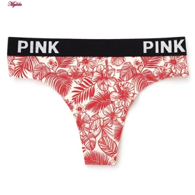 شورت زنانه لیزری مدل کمر pink طرح برگی ماییلدا کد 5389-3