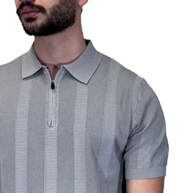 تیشرت نیم زیپ طرحدار راه راه SOLD OUT(PSD43)