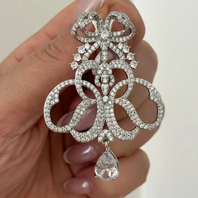 گوشواره زنانه طرح جواهر کد 421