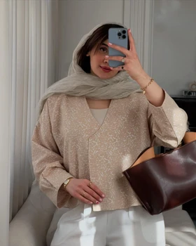 کت ژاکارد کرم تک‌رنگ