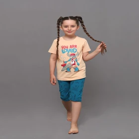 تیشرت شلوارک دخترانه جانا کد 3159