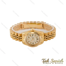ساعت رولکس زنانه صفحه نگین طلایی Rolex-4955-L