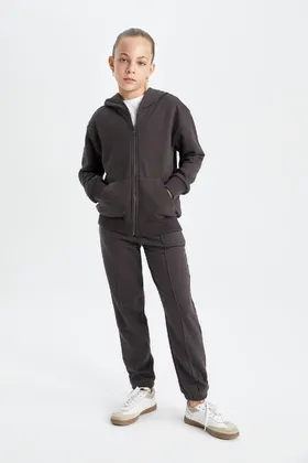 دخترانه آنتراسیت با تناسب استاندارد الاستیک دور کمر شلوار ورزشی Jogger X9036a624au X9036A624AU
