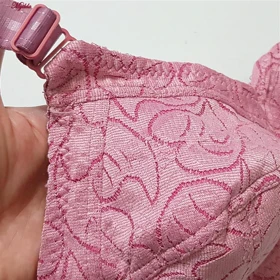 سوتین زنانه بدون فنر مدل برگ صورتی کد 5053