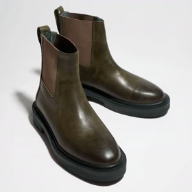 نیم بوت چرم مردانه سبز مدل rafael