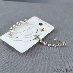 گوشواره مدل بلوتوثی نگین‌دار طلایی 20038