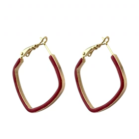 گوشواره زنانه طرح مربع قرمز ژوپینگ، شیک و خاص