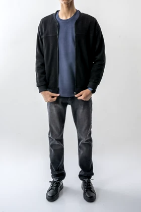 سویشرت زیپ‌دار ژاکارد مردانه