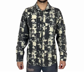 پیراهن پشمی آستین بلند مردانه طرح دار