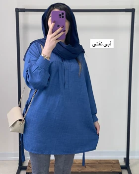 تونیک مانتویی جنس شانتون نخ