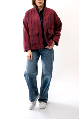 کت جیب‌دار یقه ایستاده زنانه