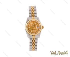 ساعت زنانه رولکس دیت جاست طلایی سیلور اسمال Rolex-3658-L