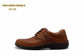 کفش طبی بندی عسلی چرم طبیعیbl57