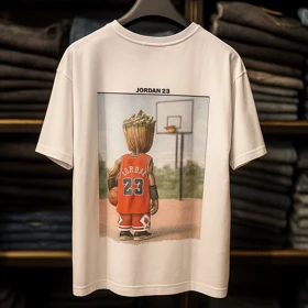 تیشرت لانگ air Jordan سفید سایز 3xl نخ پنبه