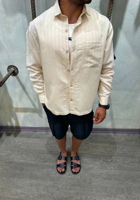 پیراهن مردانه آستین بلند راه راه