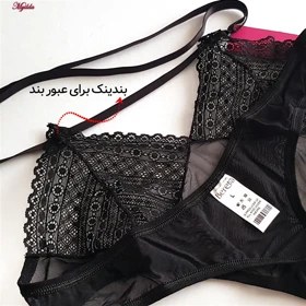 شورت زنانه مدل بندی مشکی برتا کد 5154-144