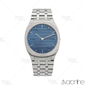 ساعت گوچی مردانه نقره ای صفحه سرمه ای 106030