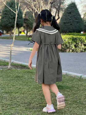 پیراهن یقه ب نوار گیپور