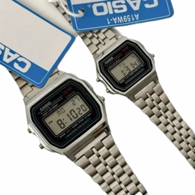 ساعت مچی مردانه کاسیو دیجتیال casioبند نقره ای استیل ضد آب درجه یک