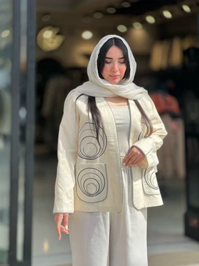 مانتو لینن طرحدار کد 850