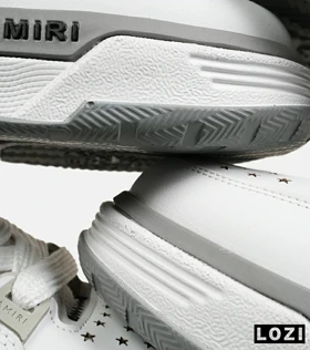 کفش کتانی سفید طوسی مشکی AMIRI MA2 Leather