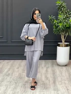 ست مانتو و شلوار بابوس نوار دوزی