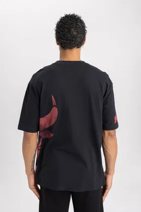 تیشرت DeFactoFit NBA Chicago Bulls Oversize Fit Crew Neck T-shirt B3889AX24SP