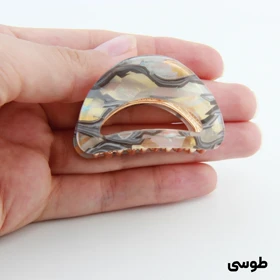 کلیپس دخترانه فلزی مدل مثلثی آبرنگی کوچک (طوسی)