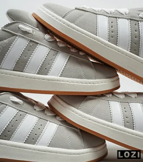 کفش کتانی بزرگ پا طوسی سفید ADIDAS Campus