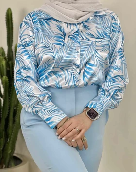 شومیز ساتن طرح دار(63)کد3383