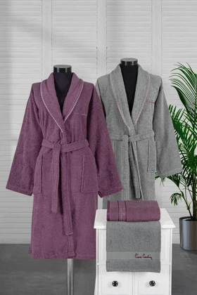 ست حوله حمام Pierre Cardin مدل Ribbon - بنفش