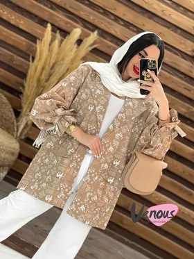 مانتو کتی طرح دار آستین کش