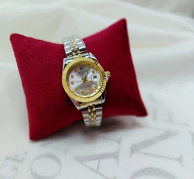 ساعت مچی رولکس Rolex زنانه صفحه سفید بدنه سفید طلایی
