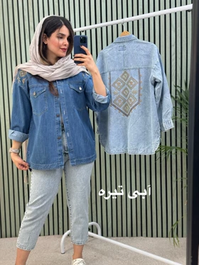 مانتو جین گلدوزی