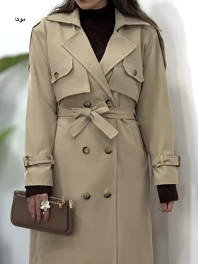 ترنچ کت بلند ضدآب غزال 1