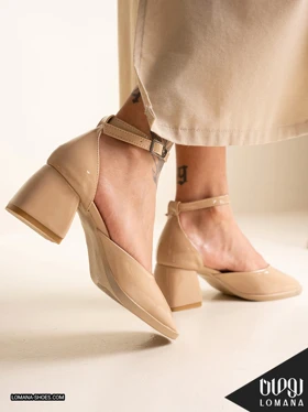 کفش پاشنه دور مچی ورنی لومانا - کد 2691