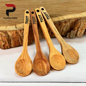 قاشق ادویه 13 سانت 4 عددی چوبی توت