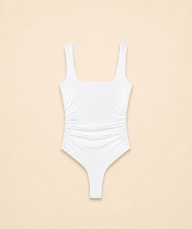 بادی سفید یقه مربعی لاکرا Zara241