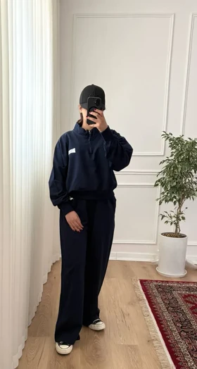 ست دخترانه دورس نیم زیپ شلوار بروکلین