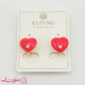 گوشواره بچگانه ژوپینگ مدل قلب صورتی