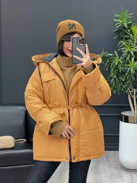 کاپشن چهار جیب کمر دار