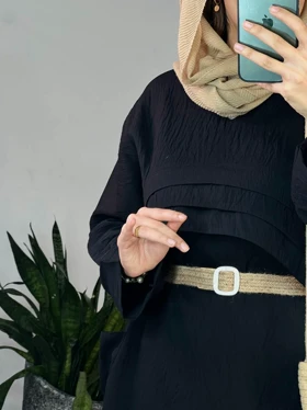 پیراهن مانتویی ونوس همراه با کمربند