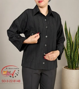 شومیز باکسی مشکی(SO-3-22-8148)
