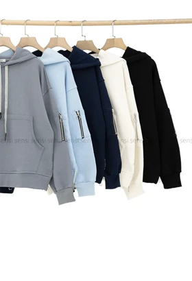 هودی باکسی آستین زیپ کد1005152