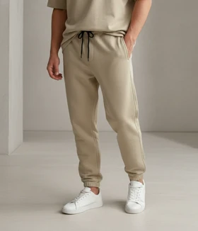 شلوار جاگر پارچه دورس 3 نخ داخل کرکی