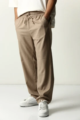 شلوار لینن راسته کمر کش مردانه