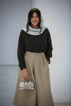 مانتو خطی ژاکارد پری