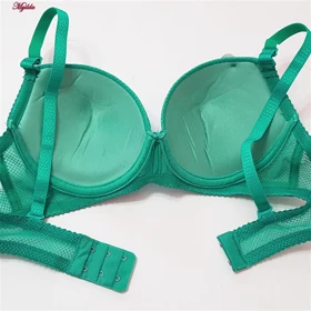 ست شورت و سوتین زنانه لنا مدل فنردار بند متحرک کاپ اسفنجی سبزآبی تیره کد 4961