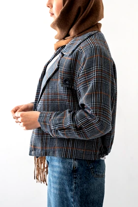 کت یقه برگردان گتردار زنانه