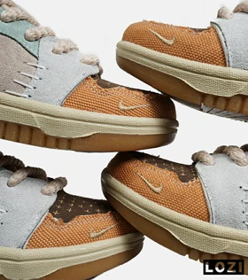 کفش کتانی مردانه و زنانه قهوه ای کرم NIKE jordan Vodoo